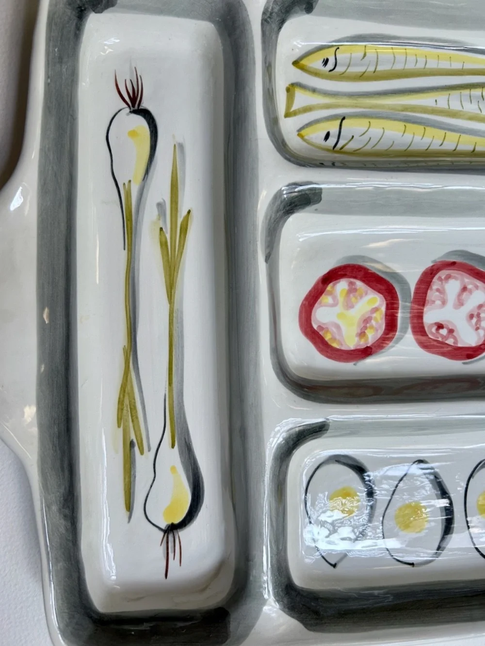 Italian MCM Hand Painted Art Pottery Tray